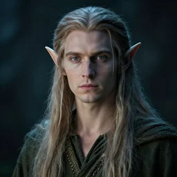 portrait of an elf with long hairs in alan lee and marc simonetti and emil melmoth style  , cinematic lighting