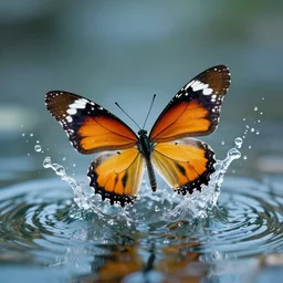a water splash in a form of butterfly, stock image
