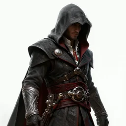 concept art, portrait, young man, dark medieval clothes, Hood, high detail, digital art, fantasy, Assasins Creed, RPG