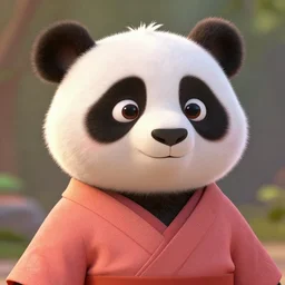 portrait of cute panda panda wearing a kimono, in the style of zootopia, disney, by jessica rossier and brian froud. volumetric light, artstation, concept art, 8 k, high detail, perfect, sharp focus