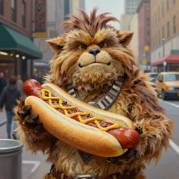 jabba the hutt as a hot dog vendor in nyc 1 9 9 2, intricate detail, award wining, oil painting
