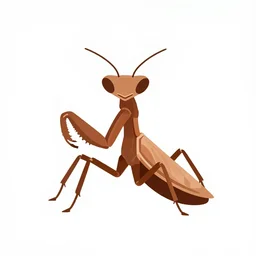 face icon stylized minimalist, anthropomorphic predatory praying mantis, brown exoskeleton, flat head, cory behance hd by jesper ejsing, by rhads, makoto shinkai and lois van baarle, ilya kuvshinov, rossdraws global illumination