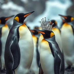 beauty pageant of pinguins, photo 2 0 2 2, taken with palaroid