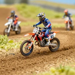 a miniature motocross diorama