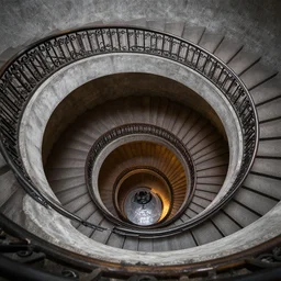 photo of an endless spiral staircase to hell
