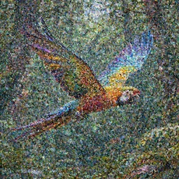 “a beautiful hologram of a psychedelic macaw flying through the forest, trending on artstation, 4k, volumetric lighting, octane render, photorealistic,”