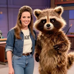 80's TV show Alf with guest star Rocket Raccoon.