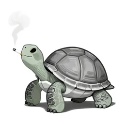 storybook illustration of a turtle smoking a cigarette, storybook illustration, monochromatic