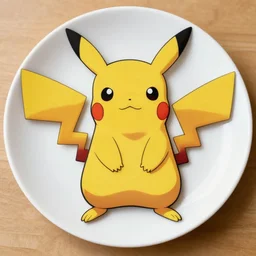 a photo of the skeleton of pikachu on a plate