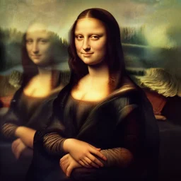 A badass photo of monalisa walking in a movie, hyper detailed, award winning photography, perfect faces