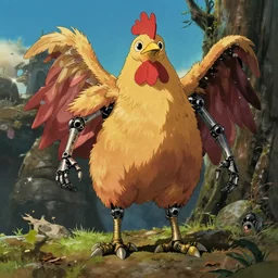 howl's moving castle with mechanical chicken legs, studio ghibli, insanely detailed, digital art, photorealistic, wimmelbilder, unreal engine 5, dynamic lighting, raytracing effects, 1 6 k