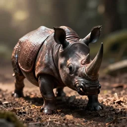 well - lit, depth of field photo of an invertebrate rhinoceros with an exoskeleton