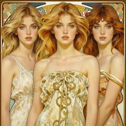 handsome young women with shoulder length blonde hair,, half body shot, path traced, highly detailed, high quality, digital painting, alena aenami, lilia alvarado, shinji aramaki, karol bak, alphonse mucha, tom bagshaw