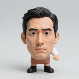 face portrait. Knockoff character. Parody. Amateur creation. Original character. Action figure. Product photography. Cheap. Dumb. Unusual.