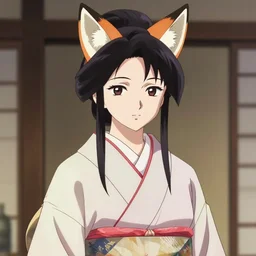 An anime portrait of a beautiful 30-year-old Japanese noblewoman with fox ears wearing a silk kimono, by a professional manga illustrator, Stanley Artgerm Lau, WLOP, Rossdraws, James Jean, Andrei Riabovitchev, Marc Simonetti, and Sakimichan, tranding on artstation