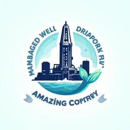 amazing logo of a mermaid managed well drilling company,