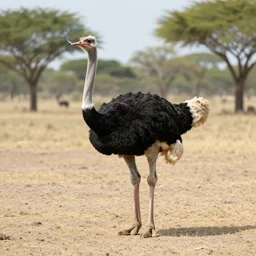 sony a 7 s photo wide shot ground level an ostrich smoking a cigarette