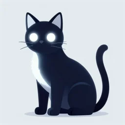 futuristic led cat in the style of vector art