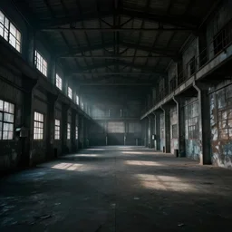 Trending on artstation, atmospheric warehouse, liminal space, dramatic illumination