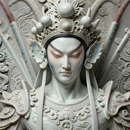 portrait of a chinese masculine male cyberpunk machine, machine face, upper half portrait, decorated with chinese opera motifs, muscular, asian, fine china, wuxia, traditional chinese art, intricate intense elegant, highly detailed symmetry headpiece digital painting artstation concept art smooth sharp focus illustration, art by artgerm and greg rutkowski alphonse mucha 8 k