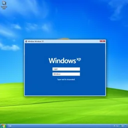 screenshot of login screen of windows xp