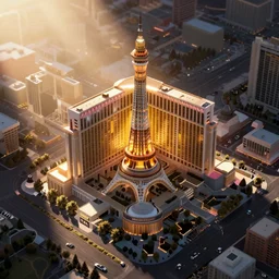 isometric birds eye view of Las Vegas