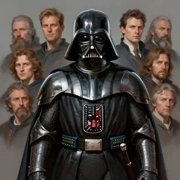 portrait shot of darth vader in in medieval knights armor, intricate, elegant, highly detailed, centered, digital painting, artstation, concept art, smooth, sharp focus, illustration, artgerm, tomasz alen kopera, peter mohrbacher, donato giancola, joseph christian leyendecker, wlop, boris vallejo