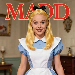 alice in wonderland as alfred e neuman on the cover of mad magazine