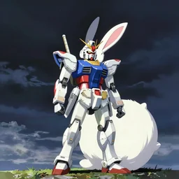 a bunny rabbit in the science fiction anime series gundam by makoto shinkai