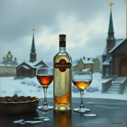 vodka. highly detailed, digital painting, watercolor, soviet realism, engraving, artstation, concept art, smooth, sharp focus, vivid grunge, manga, illustration, unreal engine 5, 8 k, art by bilibin and kuvshinov and malevich and mucha