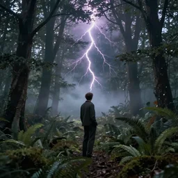 thomas shelby in a hazy forest at dusk, film still, glowing light, moody lightning, stunning photo dslr, hyper realistic, intricate environment