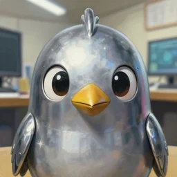 gori fujita ilustration a game development studio, little metal bird looking in the camera close up painting by goro fujita, sharp focus, highly detailed, artstation