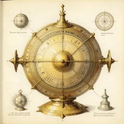 A diagram of a fantasy time machine in the Voynich Manuscript, by Greg Rutkowski, trending on artstation