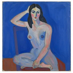 henri matisse figure painting, blue gouache