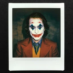 willem dafoe as the joker from the dark knight by lee jeffries, polaroid, 3 3 mm, professional color, graded