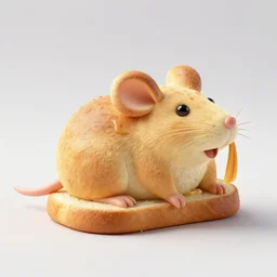 bread sculpture of a rat!!!!!!!!!!, food photography, studio lighting, delicious
