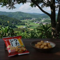 home video footage, a japanese snacks ; daylight, summer, color vhs picture quality