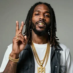jesus as a gangsta, golden chains, golden teeth, making a v with his hand