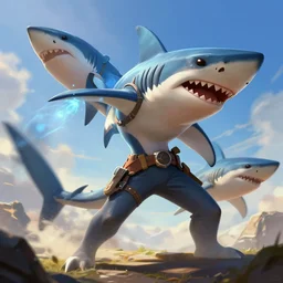 shark as an apex legends character digital illustration portrait design by, mark brooks and brooke shaden detailed, gorgeous lighting, wide angle action dynamic portrait