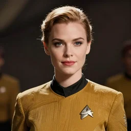 portrait of eva green as a star fleet officer from star trek next generation