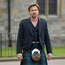 brad pitt in a kilt, trending on artstation