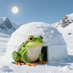 frog on igloo
