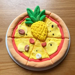 a clay pineapple pizza