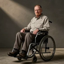 Walter White sitting in wheel chair photo