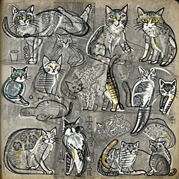 da vinci ’ s sketchbook, showing the design of cats,
