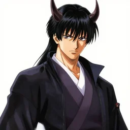 portait of demon warrior hero ,manga style by Yusuke Murata,Takeshi Obata,Tite Kubo,Kentaro Miura,Masakazu Katsura,Hiroya Oku ,Katsuhiro Otomo,Masakazu Katsura,Takehiko Inoue,Yoshihiro Togashi,Studio Trigger,short hair,worn pants,boxing glove, , ArtStation, manga style,centered,highly detailed face,CGSociety