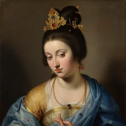 portrait of an apsara. painting by bronzino