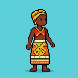 zimbabwean folk pixel art,