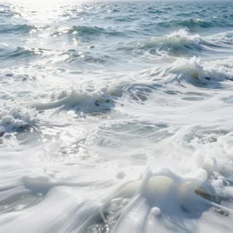 low angle close up a vast ocean full of white vitamin d milk. an ocean of gentle waves made of white milk. digital art, octane 3 d, ue 5, 4 k, award winning, dramatic lighting, subsurface scatter, dynamic contrast, hdr.