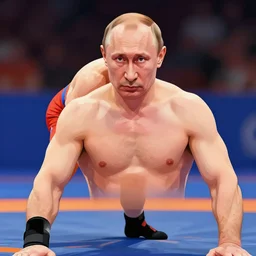 illustration of putin as a wrestler